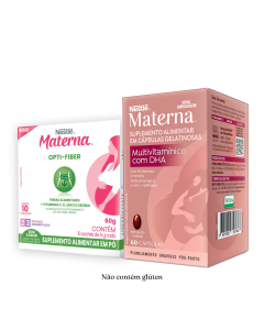 Materna Multivitamínico com DHA 60 caps e Materna Fibras com 50% OFF