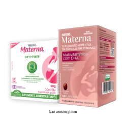 Materna Multivitamínico com DHA 60 caps e Materna Fibras com 50% OFF